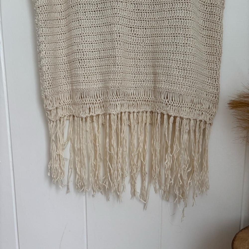 Cloud Chaser Cream Knit Fringe Tank Top - Picture 3 of 7